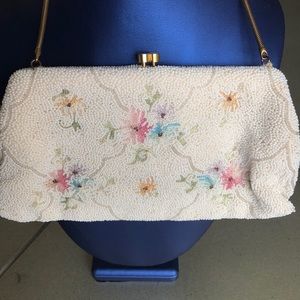 VINTAGE Beaded/Floral Hand Made/Purse/France